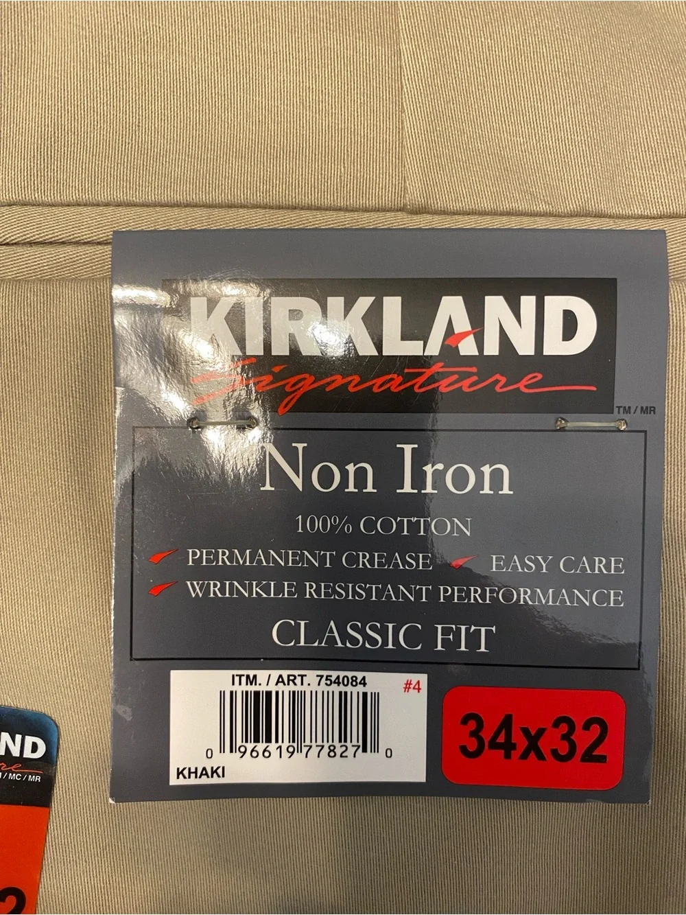 Kirkland Signature Khaki Men's Dress Pants - Classic Tan